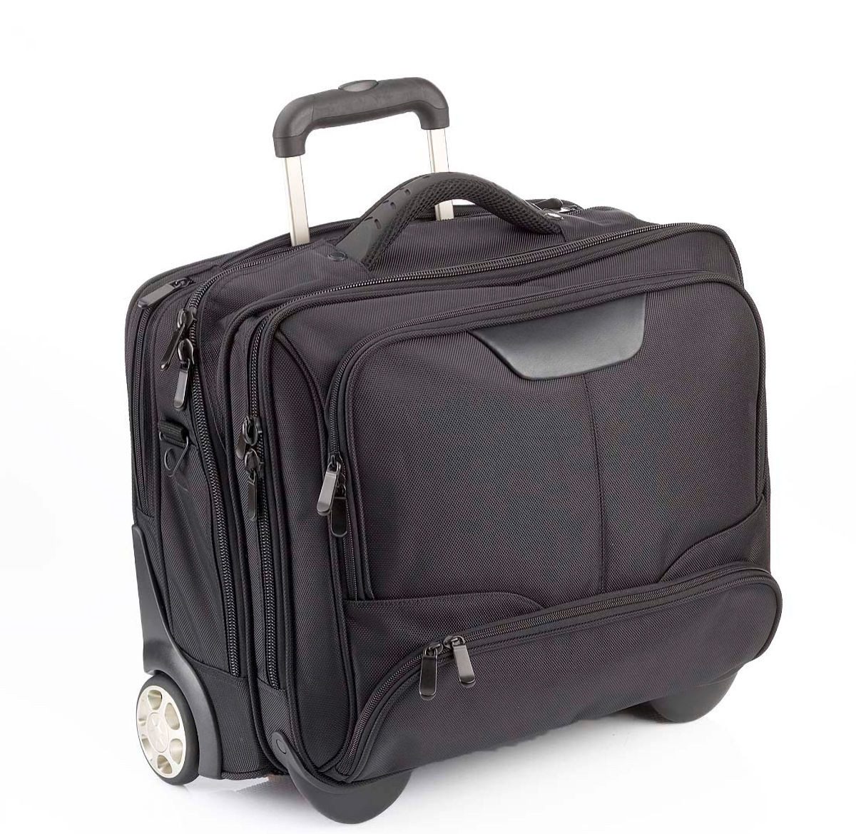 Dermata Business-Trolley Notebooktrolley Pilotenkoffer mit Rollen viele Fächer, bis 17, 2 Rollen