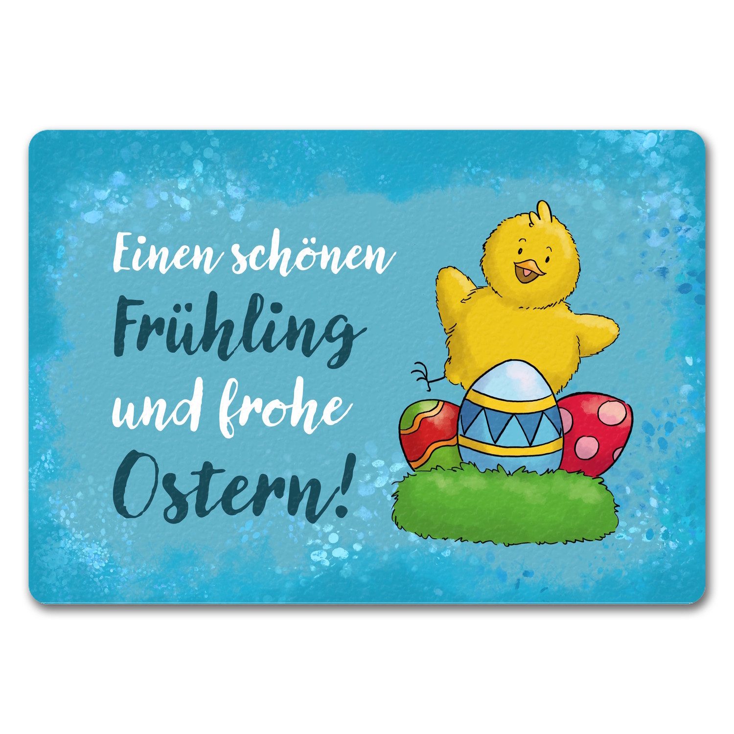 speecheese Fußmatte Schönen Frühling und frohe Ostern Fußmatte in 35x50 cm ohne Rand mit