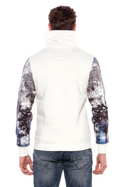 Cipo & Baxx Kapuzensweatshirt mit bedruckte Ärmel