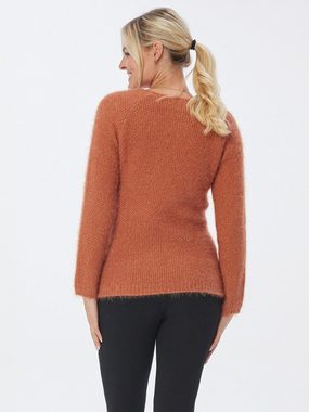 Christian Materne Strickpullover Langarmpullover figurbetont mit Flauschgarn