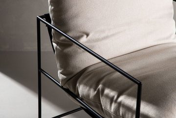 BOURGH Loungesessel SEDALIA Relaxsessel weiß - Lounge Sessel in modernem Design, mit schwarzem Stahlgestell