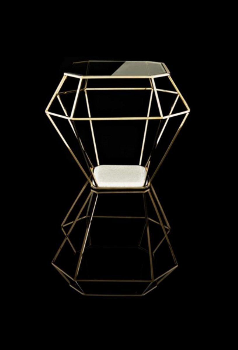 Deco Möbel Gold Luxus Marmorplatte mit Luxus Hotel - Designer Beistelltisch Art Beistelltisch Beistelltisch weißer Padrino Casa