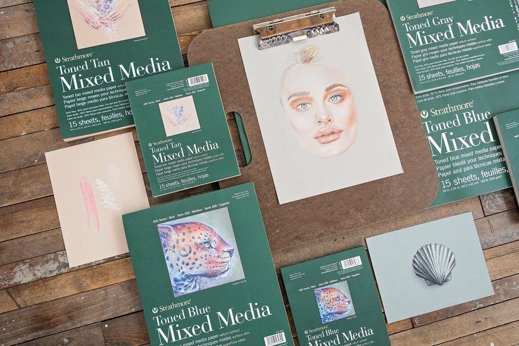 Strathmore Artist Papers™ Skizzenblock Mixed Media-Papier Toned Tan, Block, 15x20cm, 300 g/m², 15 Blatt