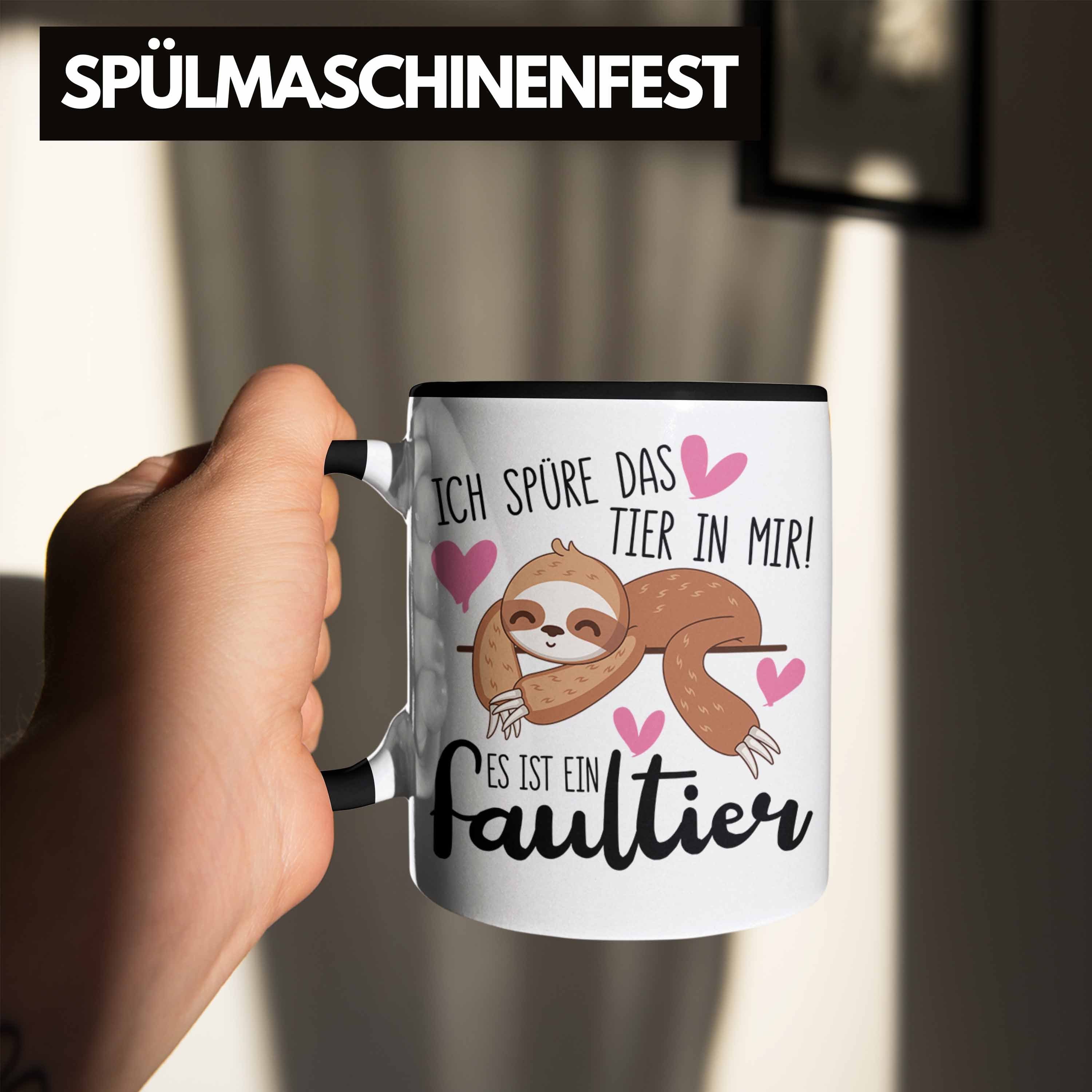 Mir Kollegin Tasse Tier Faultier In Kaffeebecher Geschenkidee Schwarz Das Trendation Kaffeetasse Trendation - Lustiger Spruch Ich Spüre Geschenk Tasse