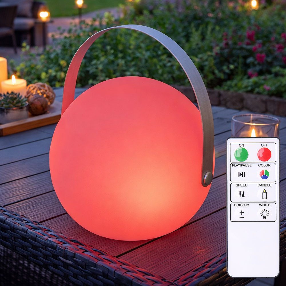 GLOBO LIGHTING LED Dekolicht, LED-Leuchtmittel fest verbaut, Warmweiß, Farbwechsel, Gartendeko Kugelleuchte mit Fernbedienung