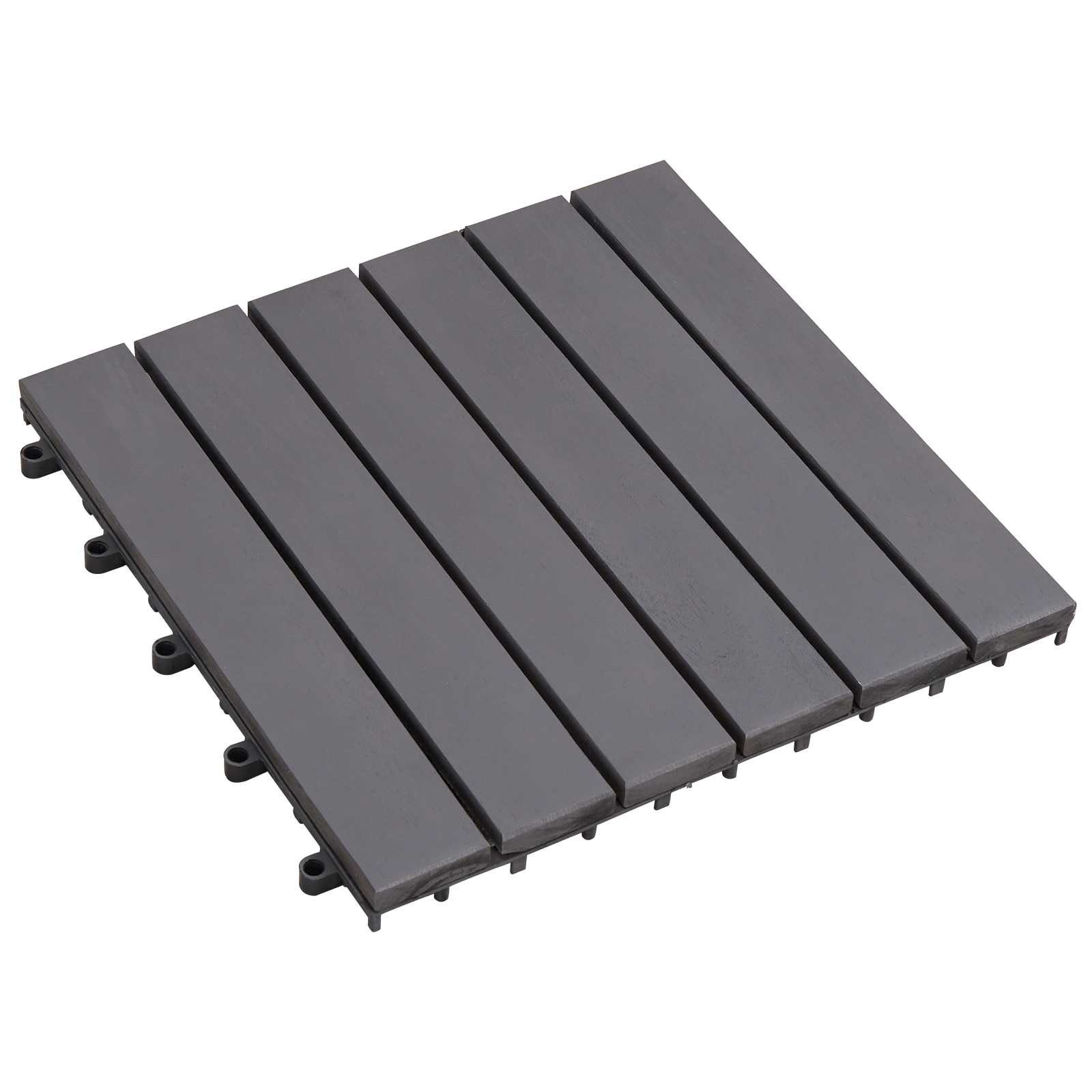 vidaXL Terrassendielen 30 x 30 cm Terrassenfliese Terrassenbelag Holz 10 Stück Grau 30x30 cm, BxL: je 0x0 cm