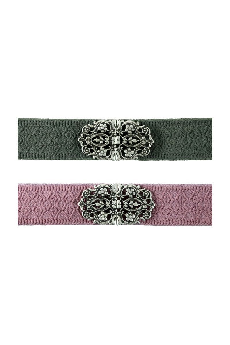 Herbert Hahn Ledergürtel Stretchgürtel Damen - BLÜTENTANZ - rosa, beige, sh günstig online kaufen