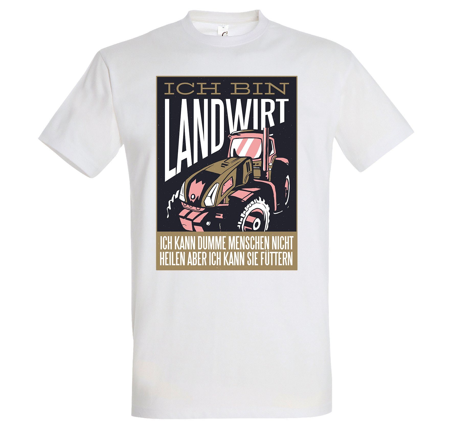 Youth lustigem Landwirt Print-Shirt Designz Herren Logo Aufdruck T-Shirt Weiß mit