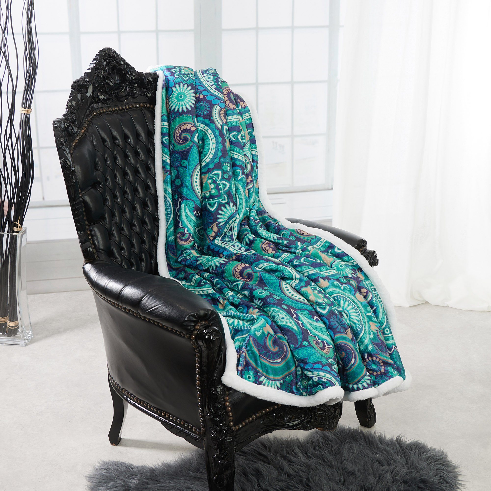 Wohndecke Paisley, HOME DREAM, 150 x 200 cm, edle farbbrillante Kuscheldeck günstig online kaufen