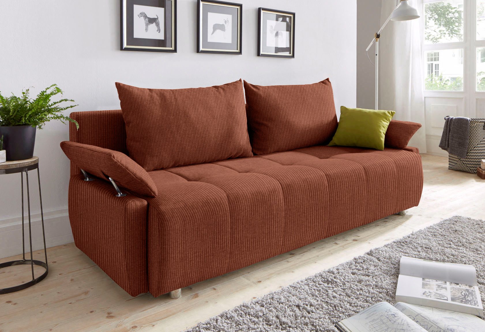 COLLECTION AB Schlafsofa, 3-Sitzer, Funtastic, inkl. Bettfunktion, Bettkasten, Federkern, Frei im Raum stellbar