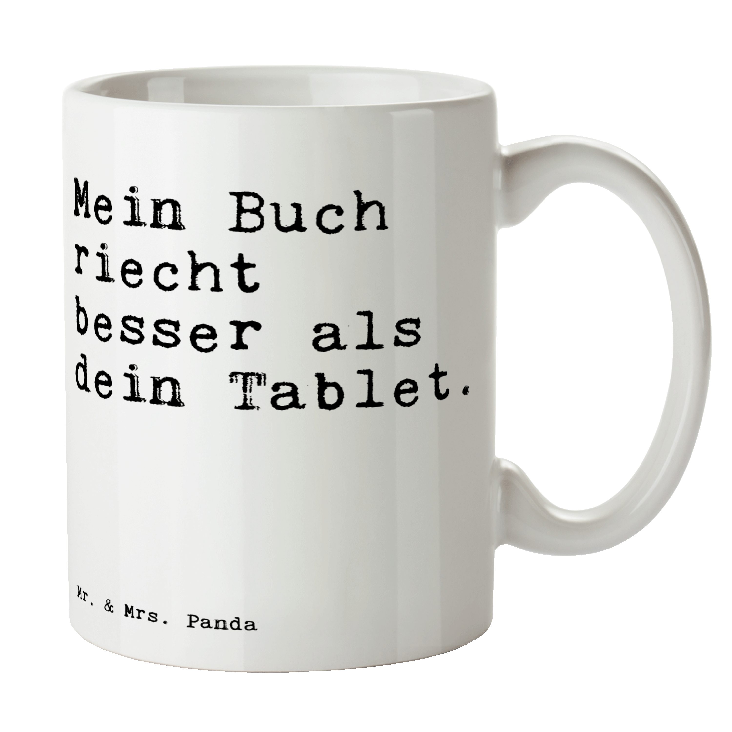 Mr. & Mrs. Panda Tasse »Mein Buch riecht besser... Weiß Geschenk
