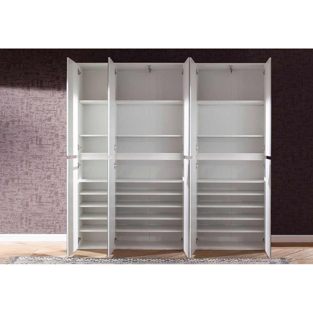 trendteam Spiegelschrank Spiegelschrank Garderobenschrank Flurschrank Weiß 185 x 191 x 34 cm