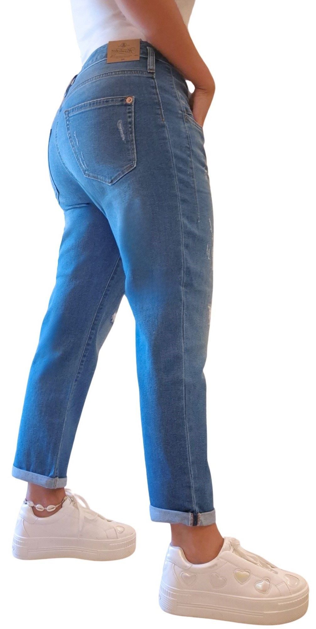 Herrlicher Destroyed-Jeans 5840-D9705, Shyra Tap Denim Comfort mit Destroyed Effekten umgeschlagener Saum, destroyed