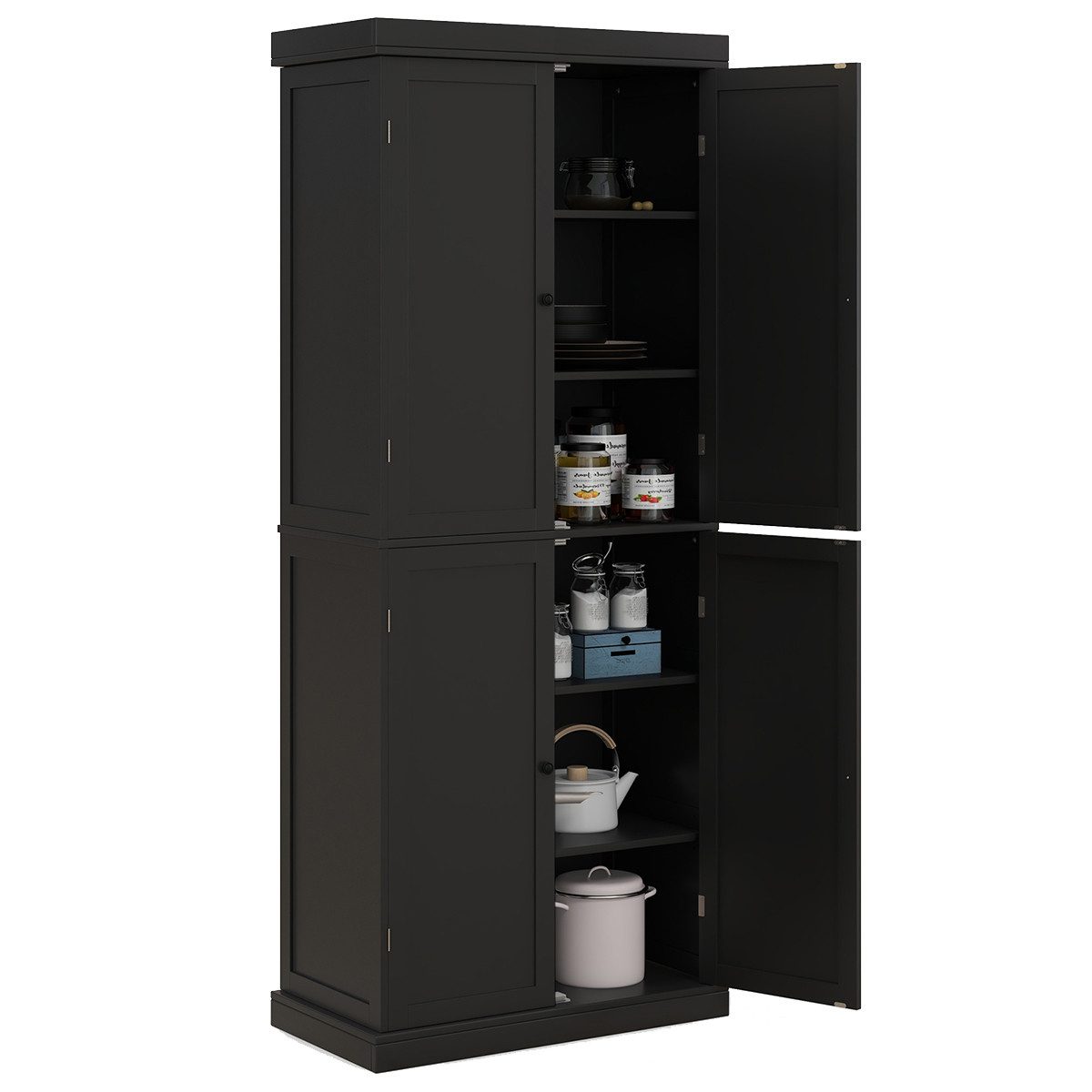 COSTWAY Küchenbuffet Küchenschrank Vorratsschrank 185cm, weiß günstig online kaufen