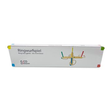 GICO Spielzeug-Gartenset Ringwurfspiel aus Massivholz mit 8 Sisalringen- 3264