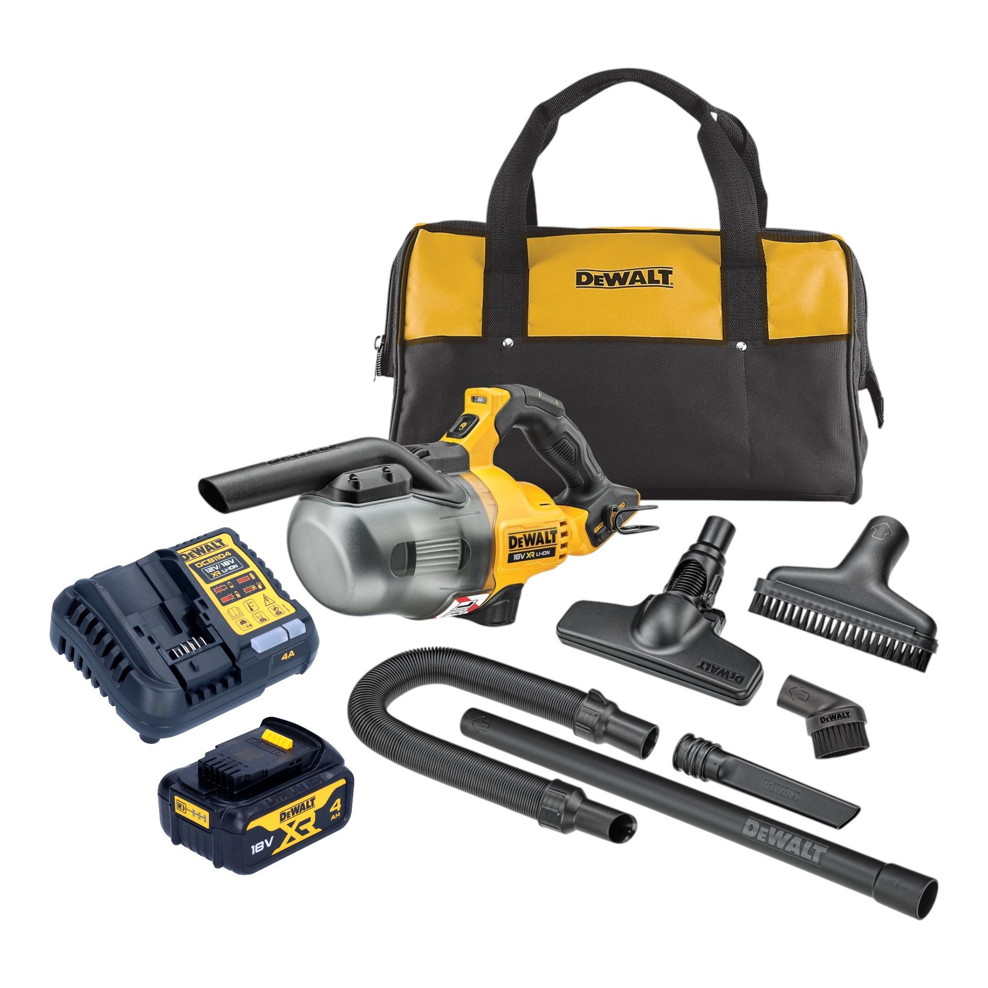 DeWalt Akku-Handstaubsauger DCV 501 LM1 18 V 0,7 l Staubklasse L + 1x Akku 4,0 Ah + Ladegerät