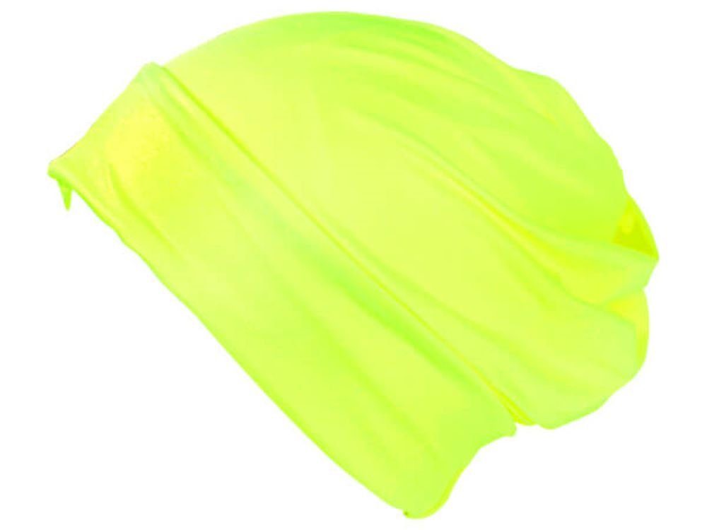 Tini - Shirts loop - Tuch Schal - und neon Zopflochmütze / Slouch gelb Tuch in Beanie Beanie Schlauch Zopflochmütze einem Ponytail Mütze Long Beanie