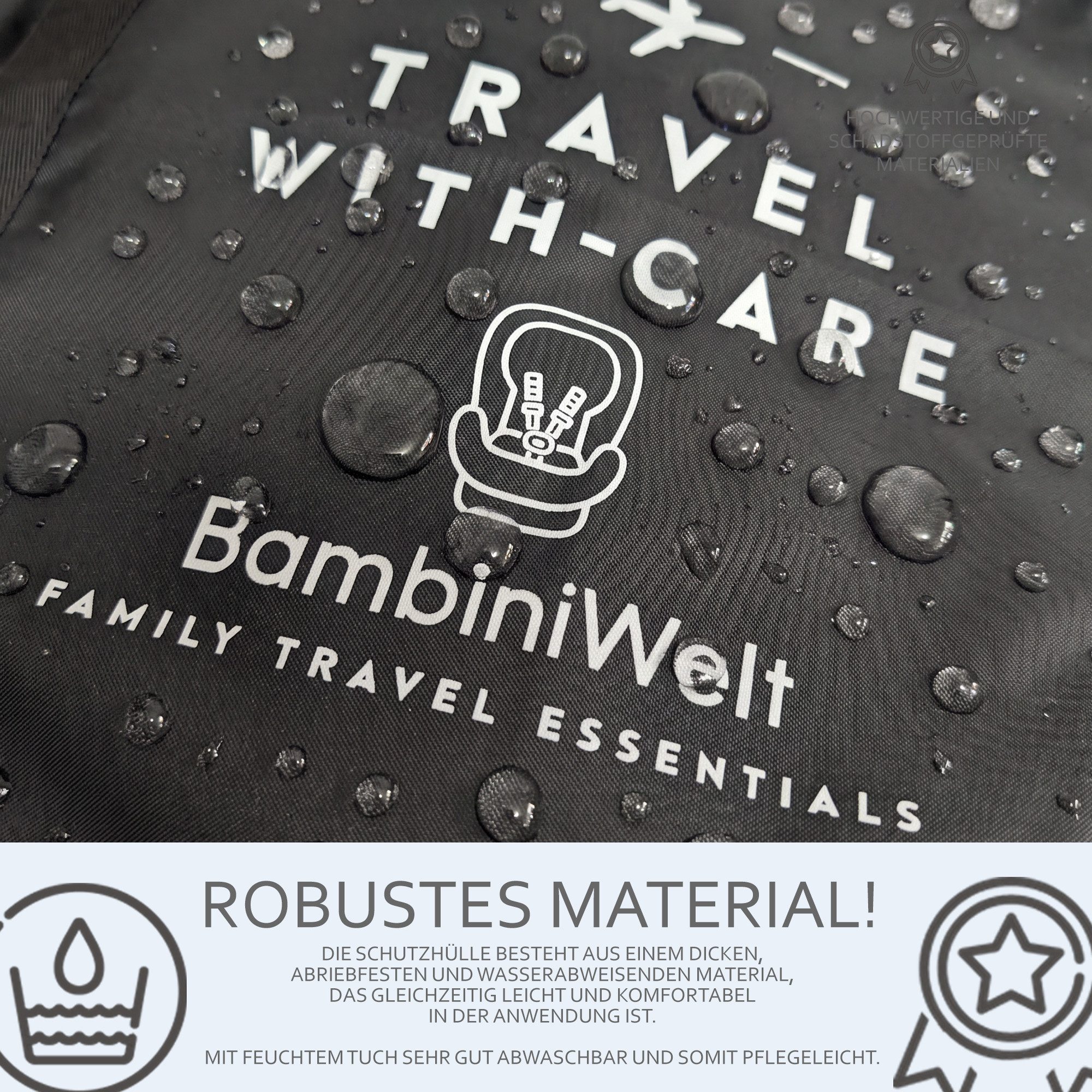 BambiniWelt by Rafael K. Kinderwagen-Transporttasche Kinderautositz Transporttasche Universal Schutzhülle – Bild 5 von 5