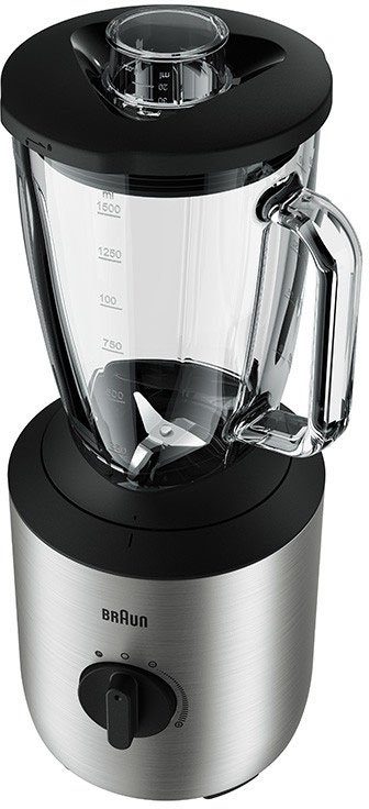 Braun Standmixer PowerBlend 3 JB 3272 SI - 800W, stufenlos regulierbar, 1,5 L, Glaskrug, 800 W, Ice-Crush & Pulsfunktion, leises Mixen, Edelstahl, spülmaschinenfest