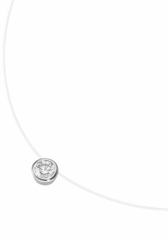 Unendlich U Kreativ Solitär Kette 925 Sterling Silber Mehrfarbig Zirkonia Damen Halskette Anhänger Transparente Angelleine Nylonkette Infinite Jewellery N5029