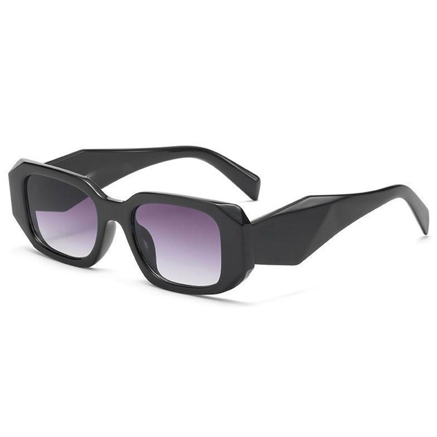 Sonnenbrille Sonnenbrillen Rechteckige MAGICSHE Herren für 2 Mode UV beständige Damen Sonnenbrille Retro Black und