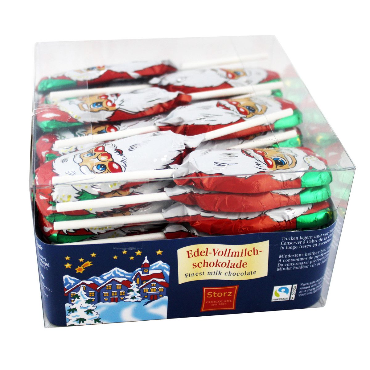 Storz Schokolade, Storz Weihnachtsmann Lolly aus Vollmilchschokolade 50 Stück 750g