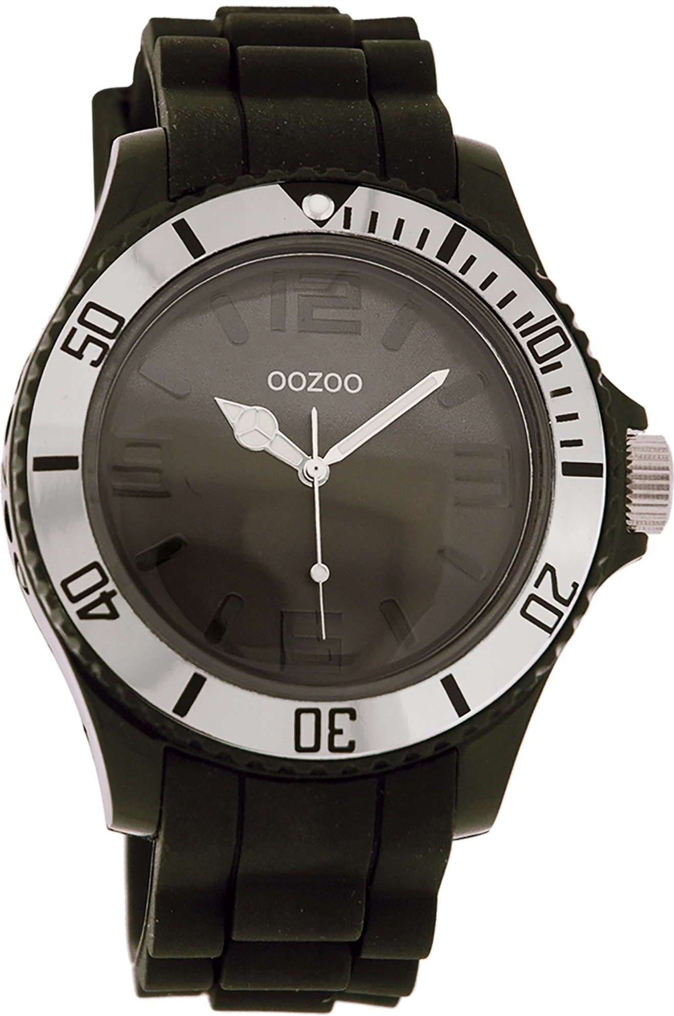 OOZOO Quarzuhr Oozoo Damen Armbanduhr blau Analog, (Analoguhr), Damenuhr rund, groß (ca. 43mm) Silikonarmband, Fashion-Style