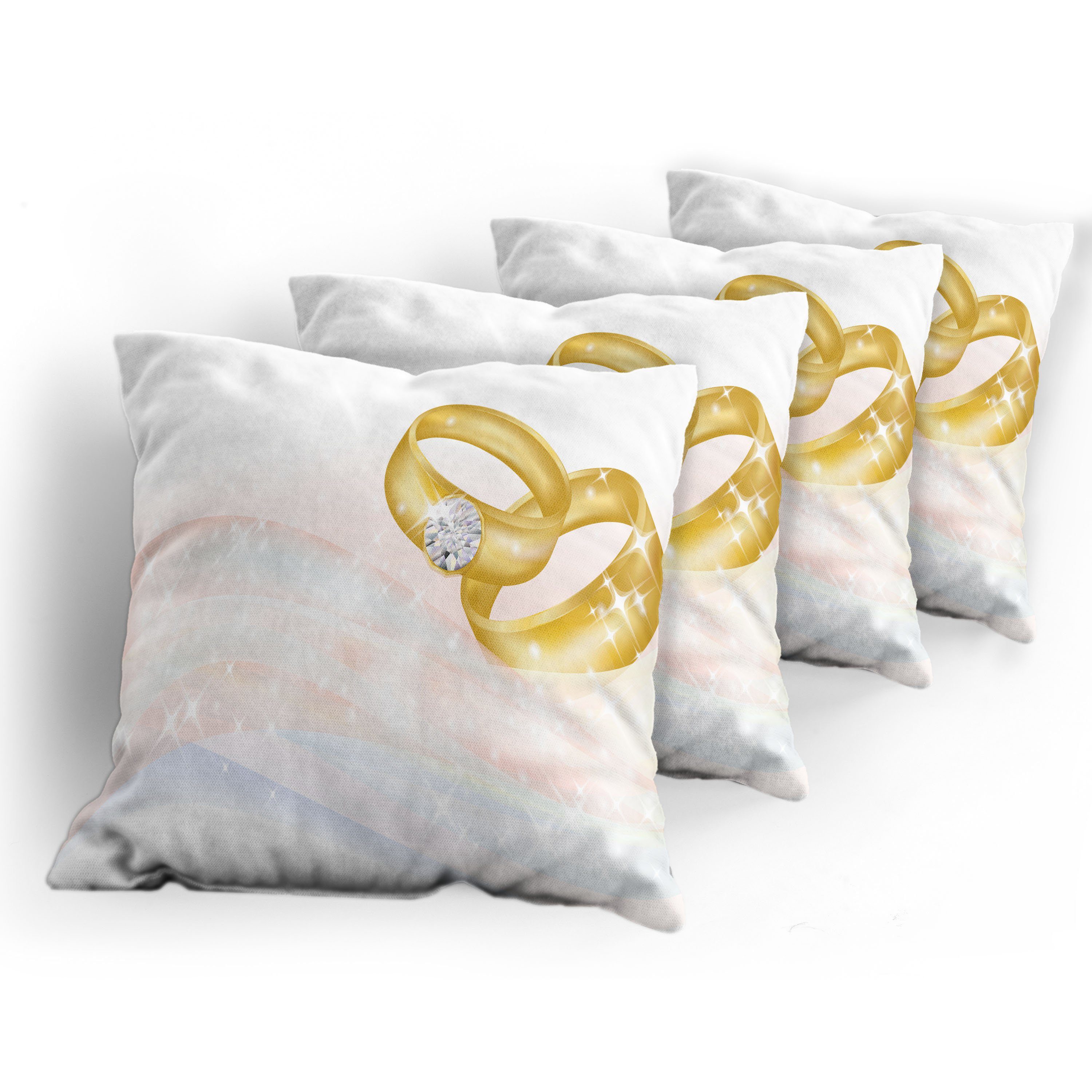 Kissenbezüge Modern Accent Doppelseitiger Hochzeit Ring-Auszug (4 2 Digitaldruck, Abakuhaus Stück)