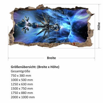 nikima Wandtattoo 068 Raumschiff Galaxie - Loch in der Wand (PVC-Folie), in 6 vers. Größen