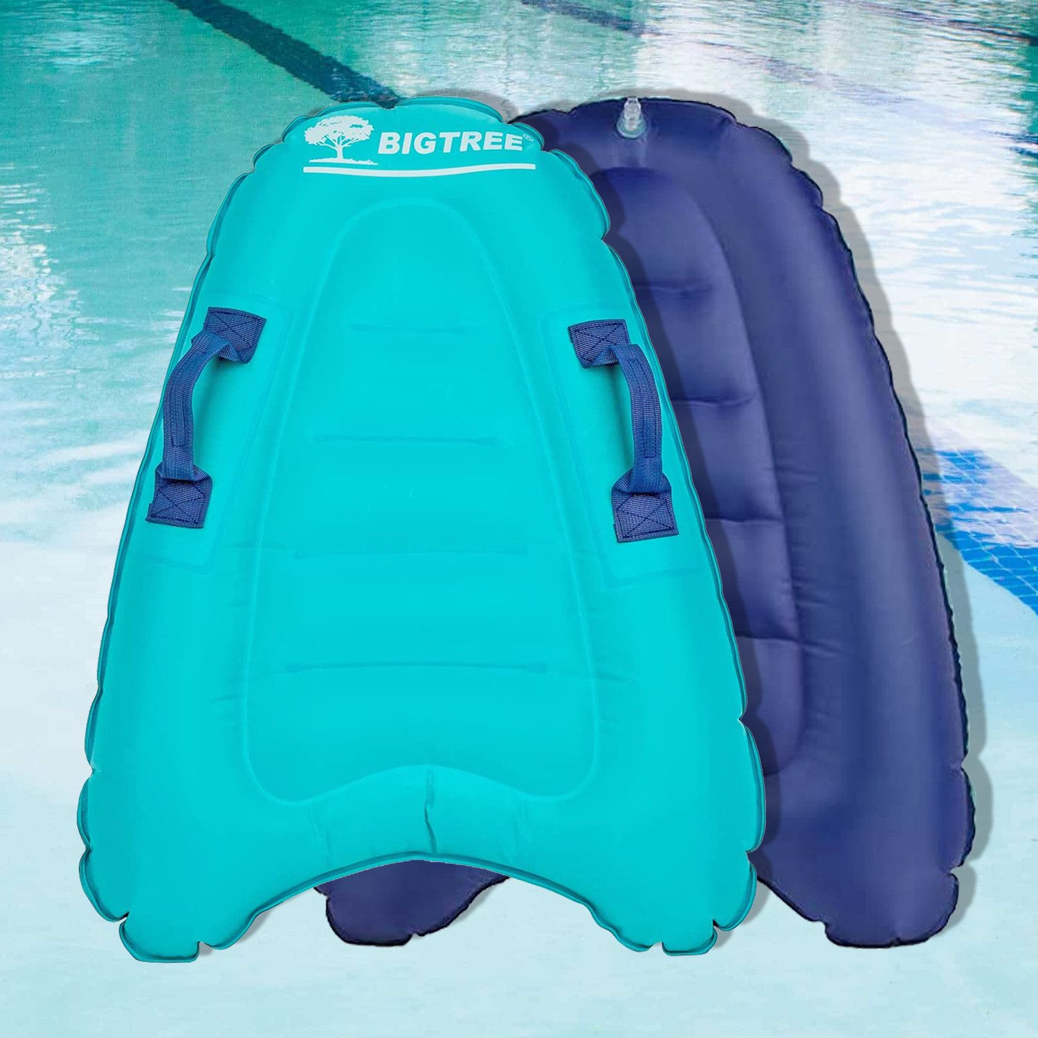 KAHOO Inflatable SUP-Board Aufblasbares Bodyboard, 52x14x70cm, Schwimmhilfe, 2er Set