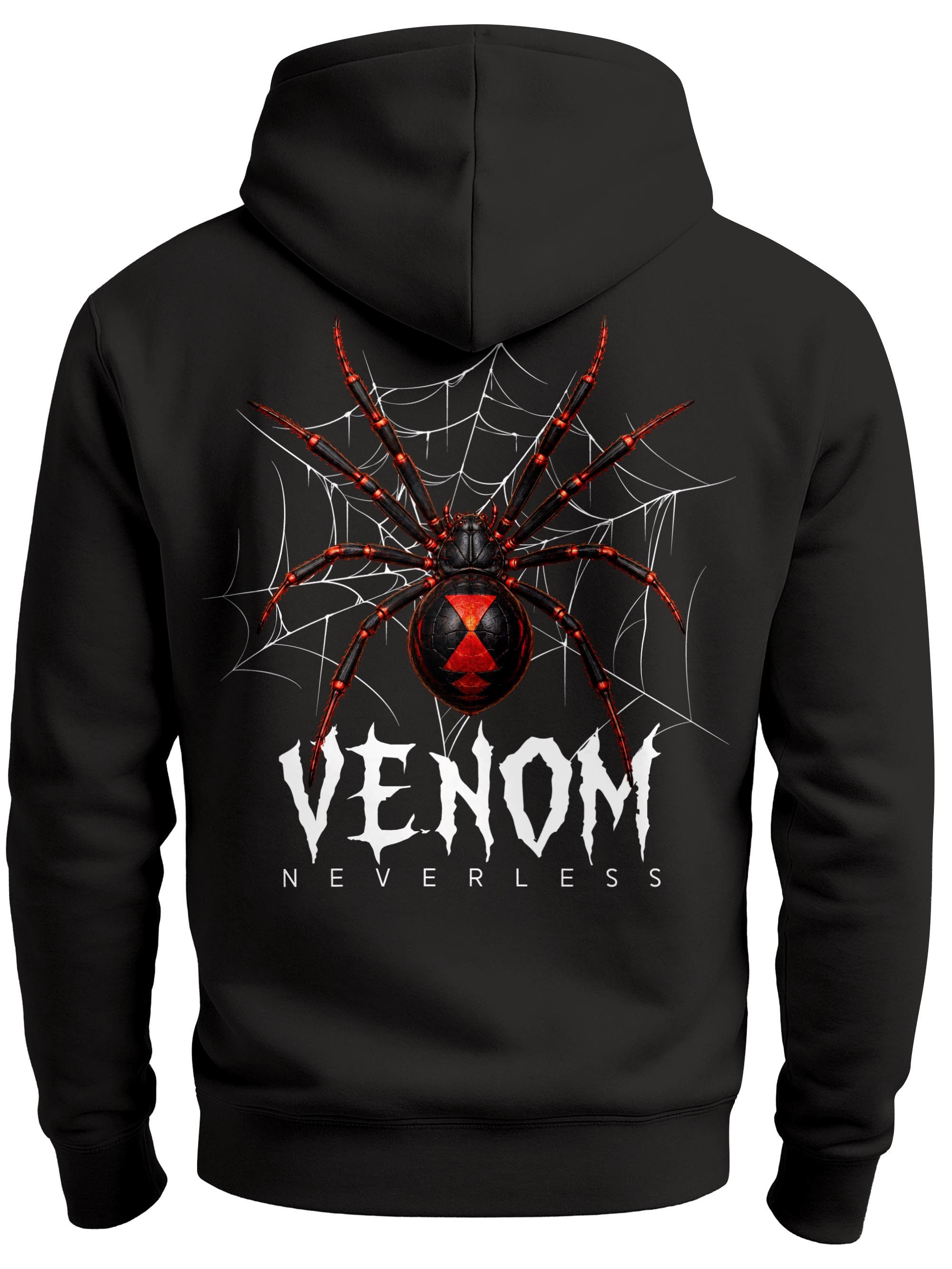 Neverless Hoodie Neverless® Herren Hoodie Venom Spider Web Backprint, Regular Fit