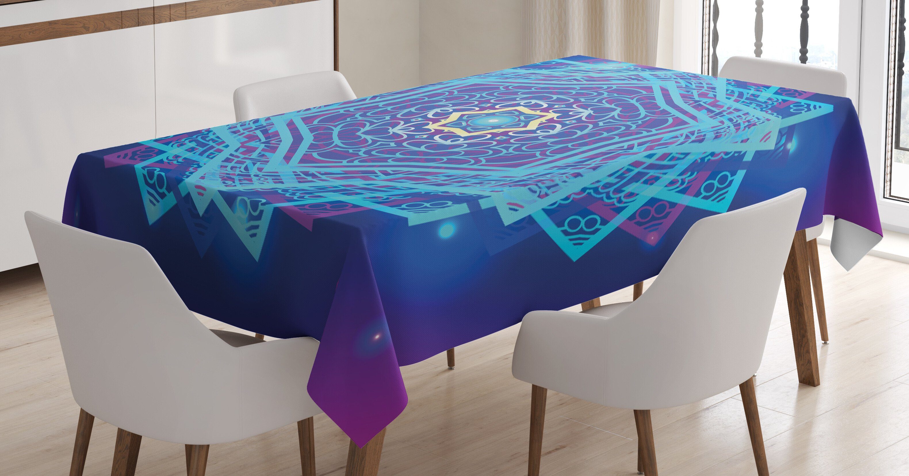 Waschbar Farben, Farbfest Stern-Mandala Bereich den Entwurf Tischdecke Abakuhaus Für Klare Geometrie Außen geeignet