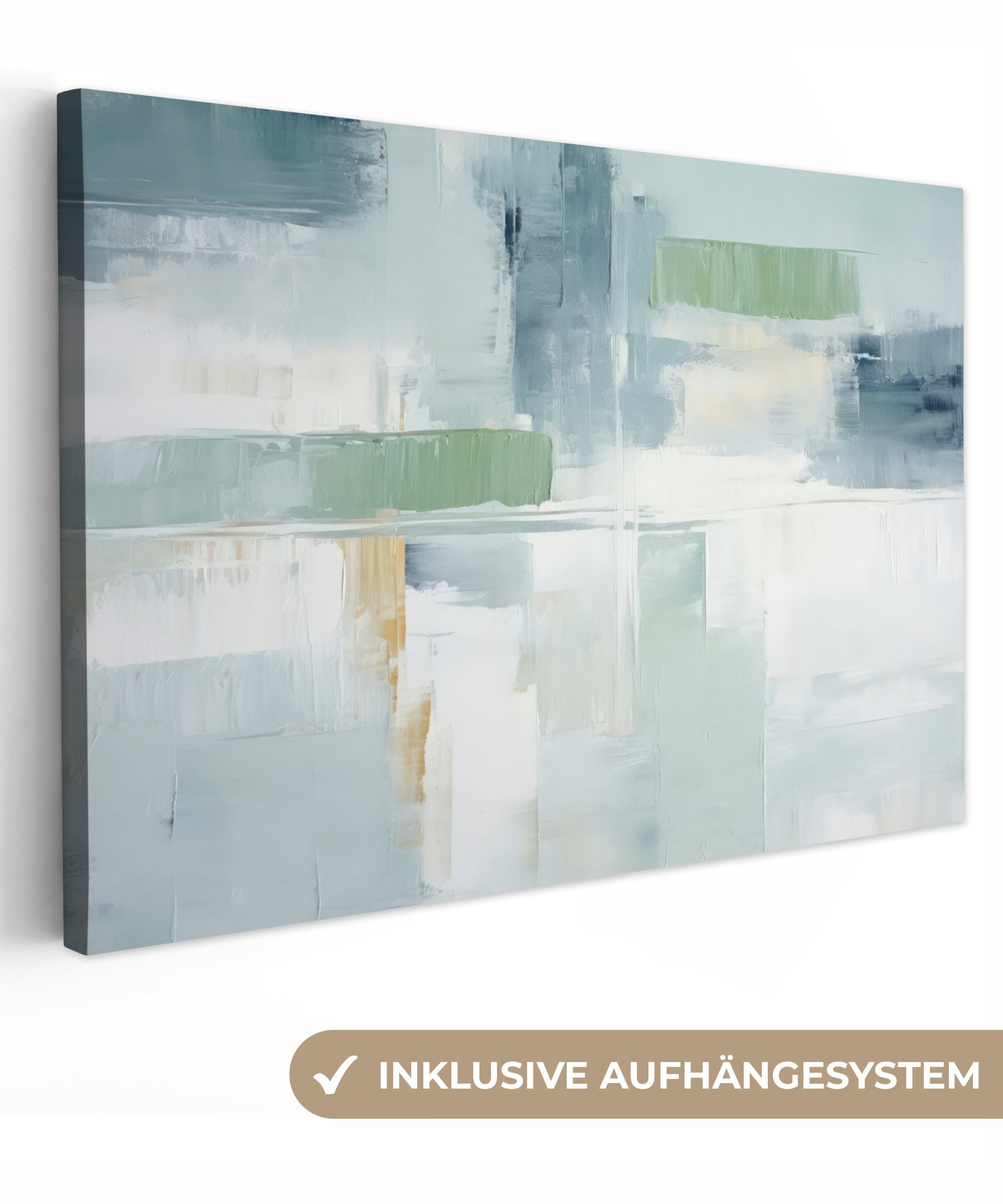 Leinwandbild Moderne (1 Kunst Farbe - Wandbild Aufhängefertig, Leinwandbilder, Wanddeko, cm Abstrakt - Grau, - St), OneMillionCanvasses® 30x20