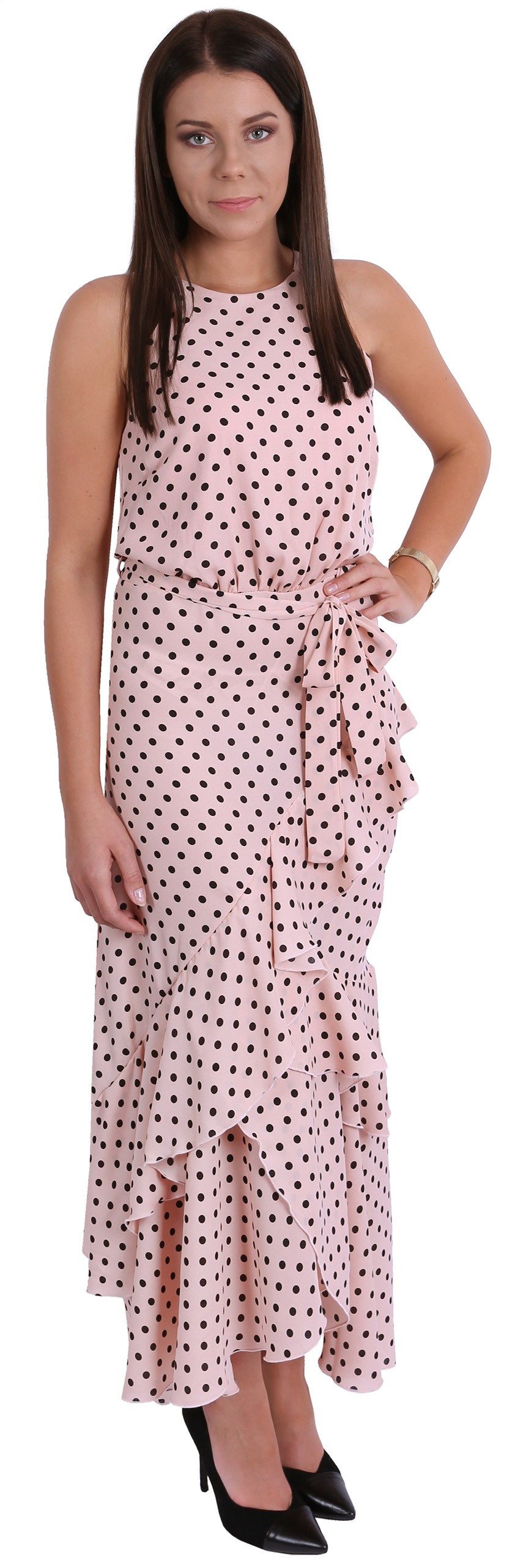 Sarcia.eu Maxikleid Pinkes Maxikleid mit Tupfen günstig online kaufen