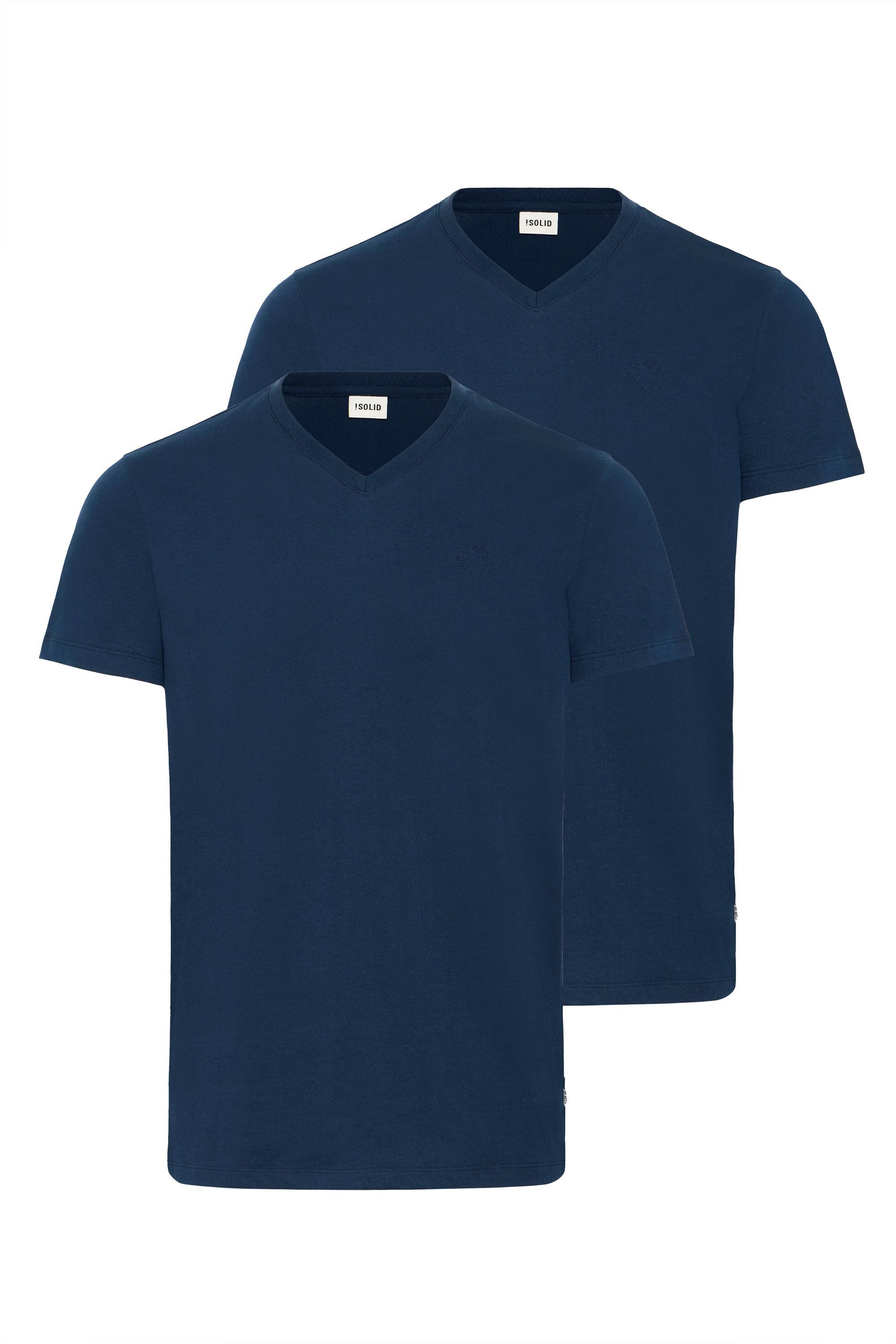 !Solid V-Shirt SDOdilian (2-tlg) 2er Pack Basic T-Shirt mit V-Ausschnitt