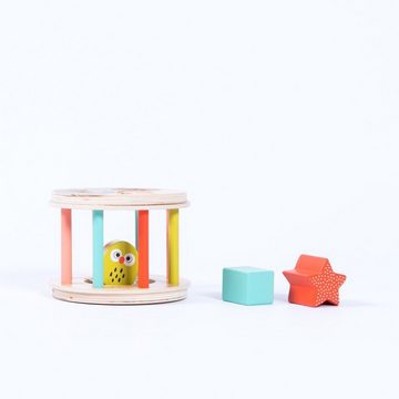 Moulin Roty Nachziehspielzeug Formensortierspielzeug zum Ziehen Steckwürfel Ziehtier