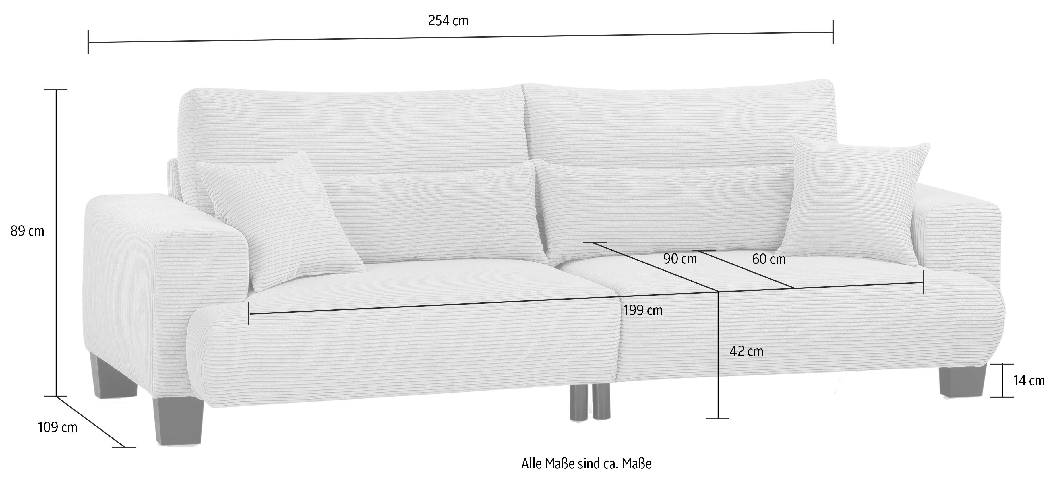 exxpo - loser im stellbar Big frei Rücken- Big-Sofa inklusive Raum beige und sofa Zierkissen, Ayo, fashion