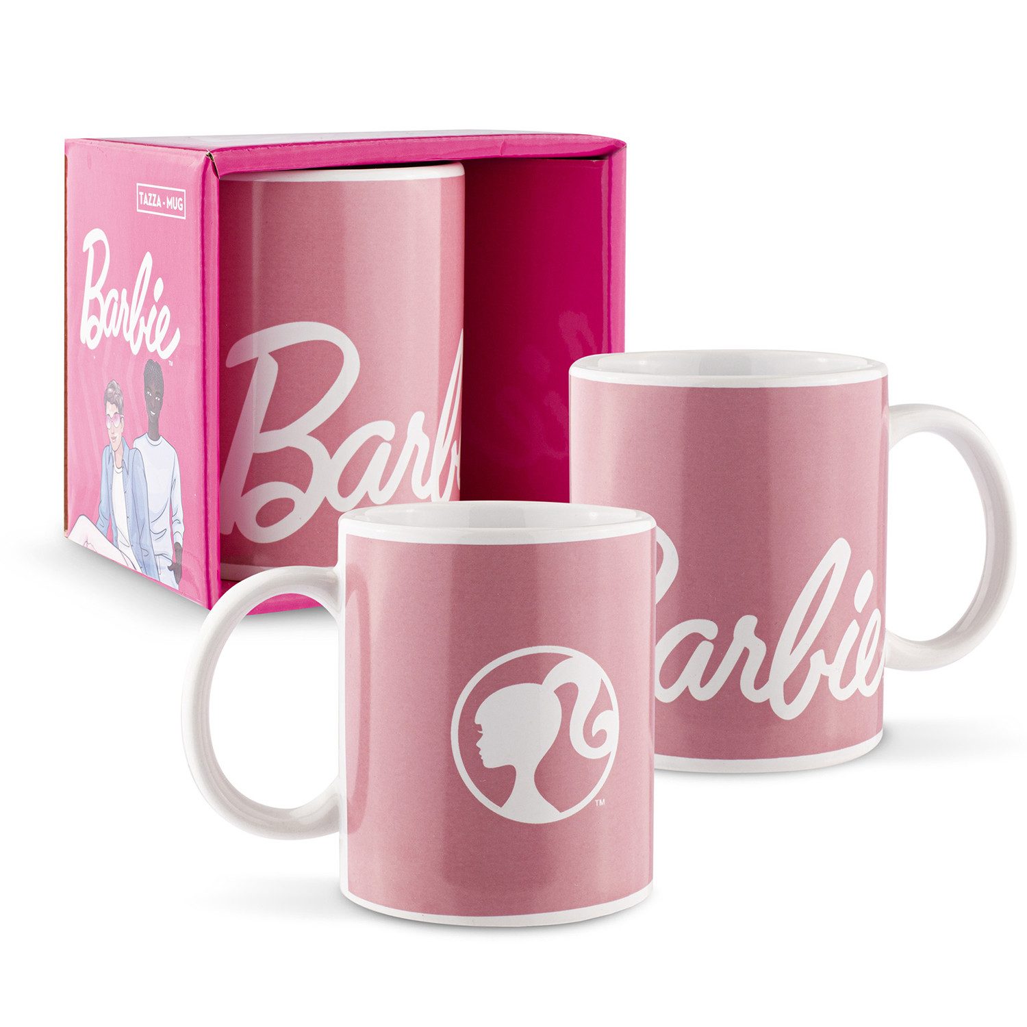 Barbie Plüschfigur Barbie Tasse 350ml - Pinke Keramiktasse mit Barbie-Motiv