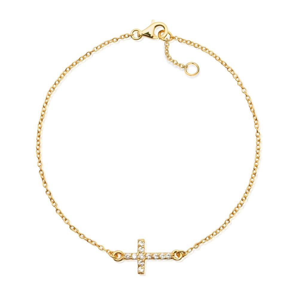 JEWLIX Silberarmband Vergoldetes JEWLIX 925 Silberarmband Kreuzanhänger SB0 günstig online kaufen