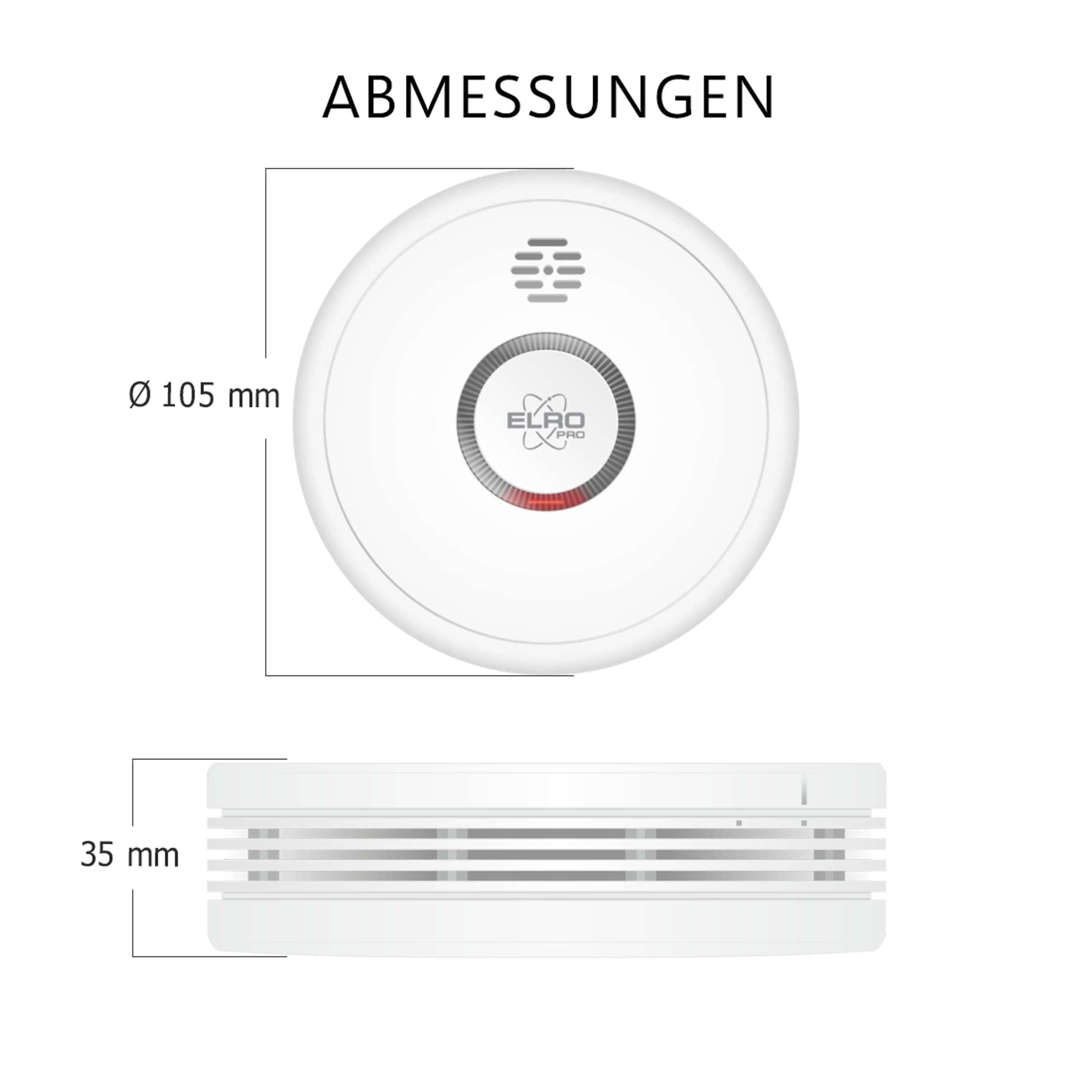 Elro FF4910 Rauchmelder (Pro Brandschutz-Set Rauchmelder und Kohlenmonoxidmelder)