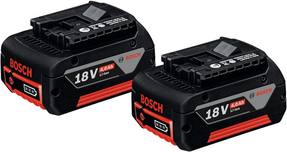 BOSCH PROFESSIONAL Akku »GBA 18 V 2 x 4,0 Ah«, 18 V, 4 Ah, 2 Stück ...