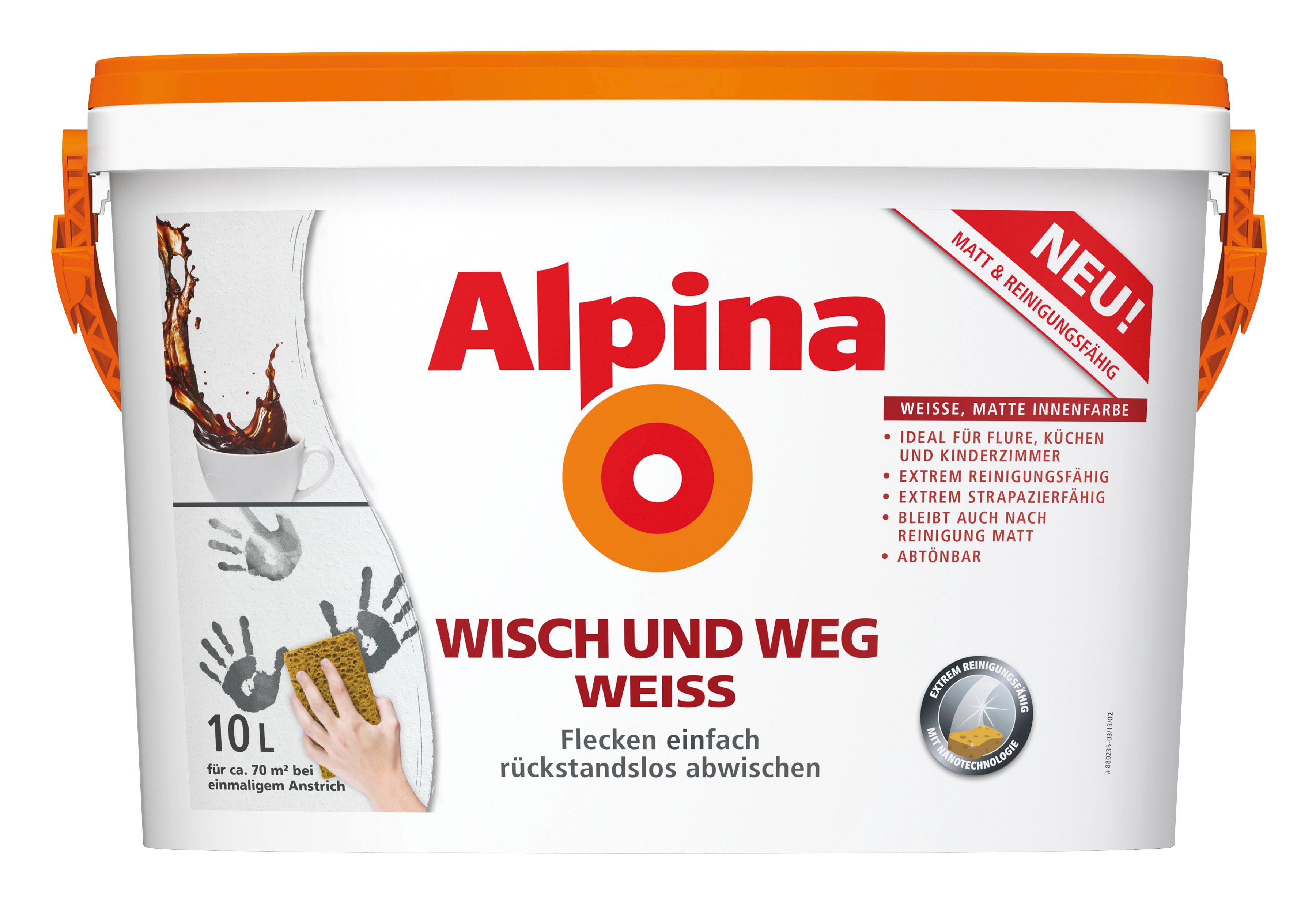 Alpina Innenfarbe »Alpina Wisch und Weg Weiss« | OTTO