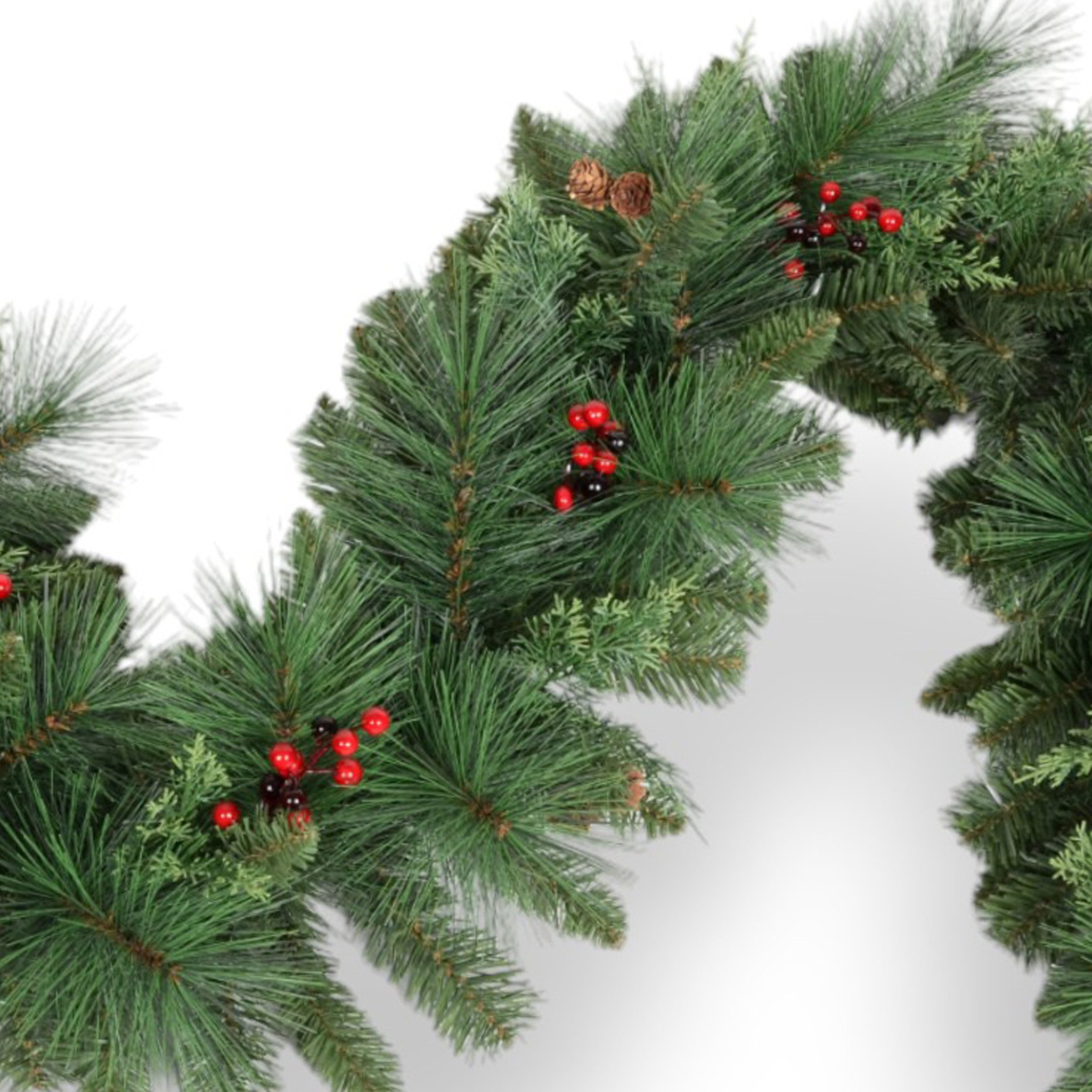 Arnusa Girlanden Weihnachtsgirlande Tannengirlande mit roten Stechpalmen Be günstig online kaufen