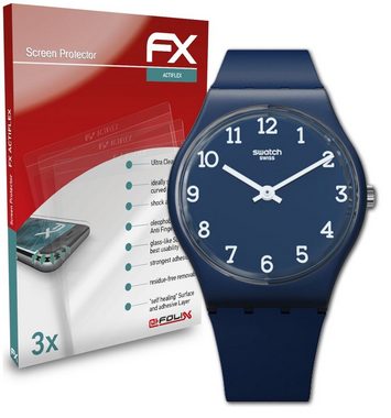 atFoliX Schutzfolie Displayschutzfolie für Swatch Blueway, (3 Folien), Ultraklar und flexibel