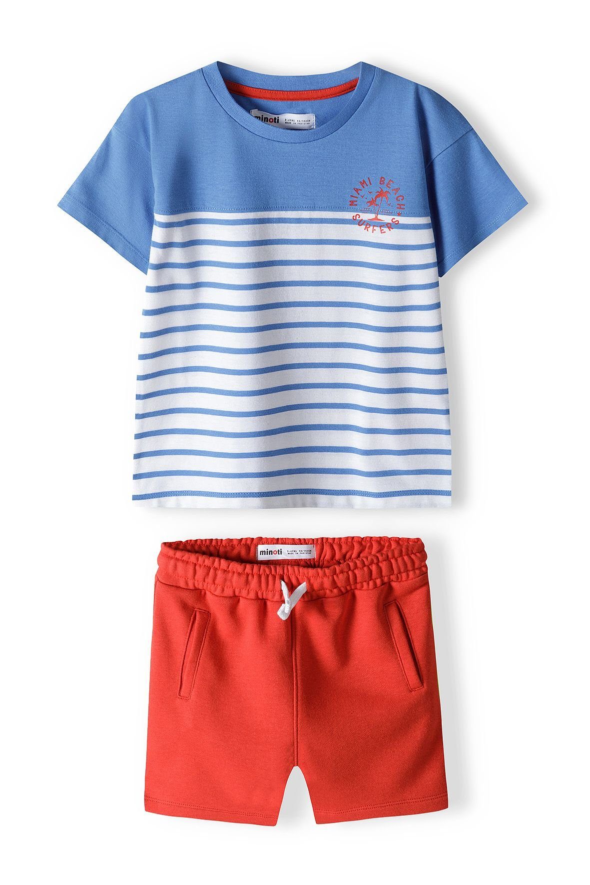MINOTI T-Shirt & Sweatbermudas T-Shirt und Shorts Set (12m-8y) Rot