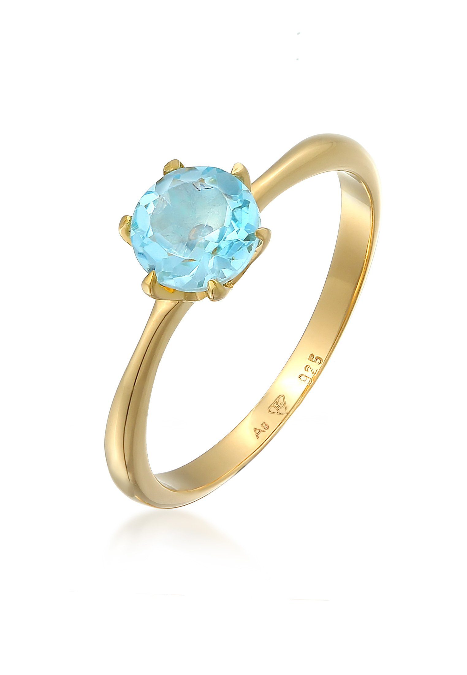 Fingerring Topas Solitär 925 Silber rhodiniert