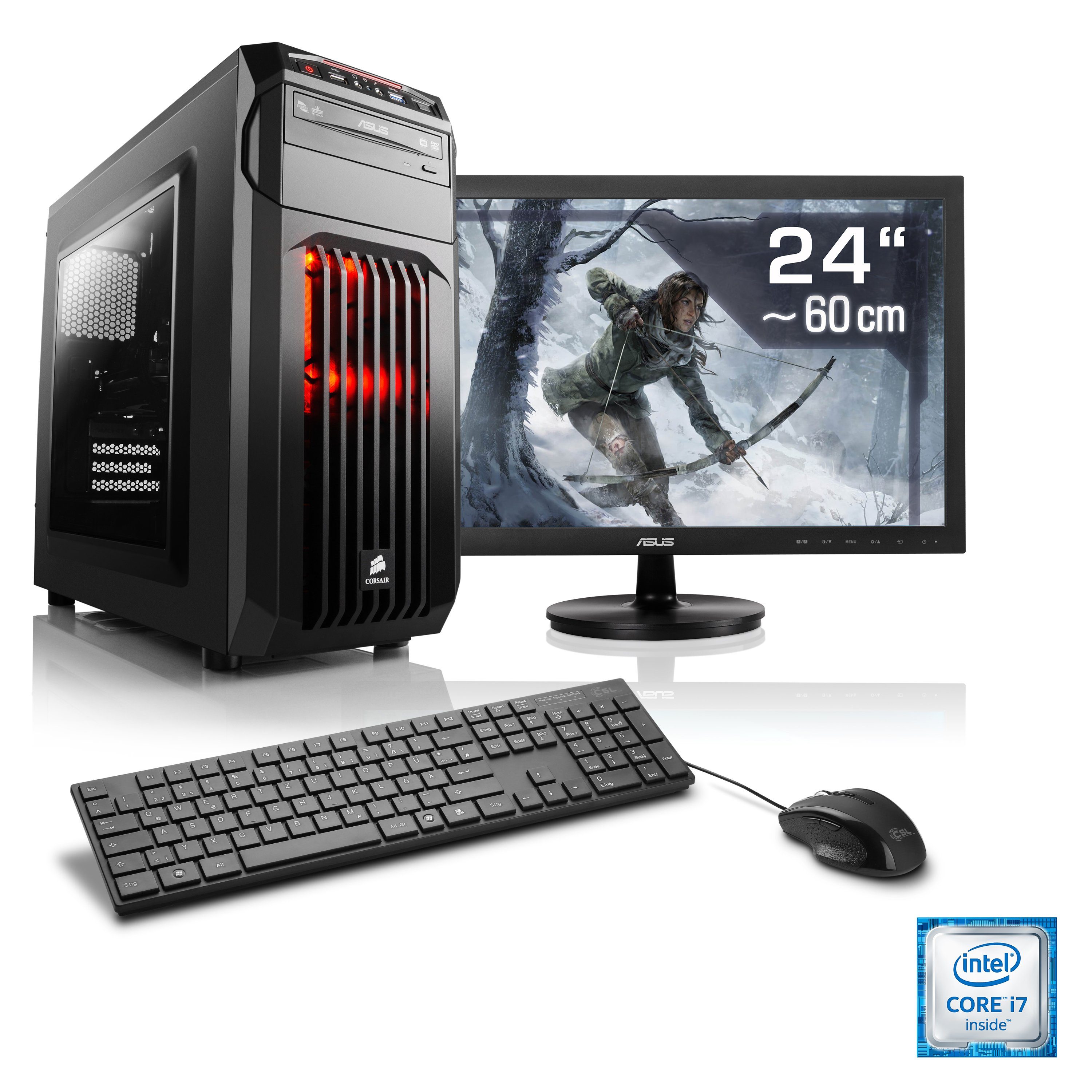 CSL Gaming PC Set | i7-6700 | GeForce GTX 1060 | 16 GB RAM | 24\