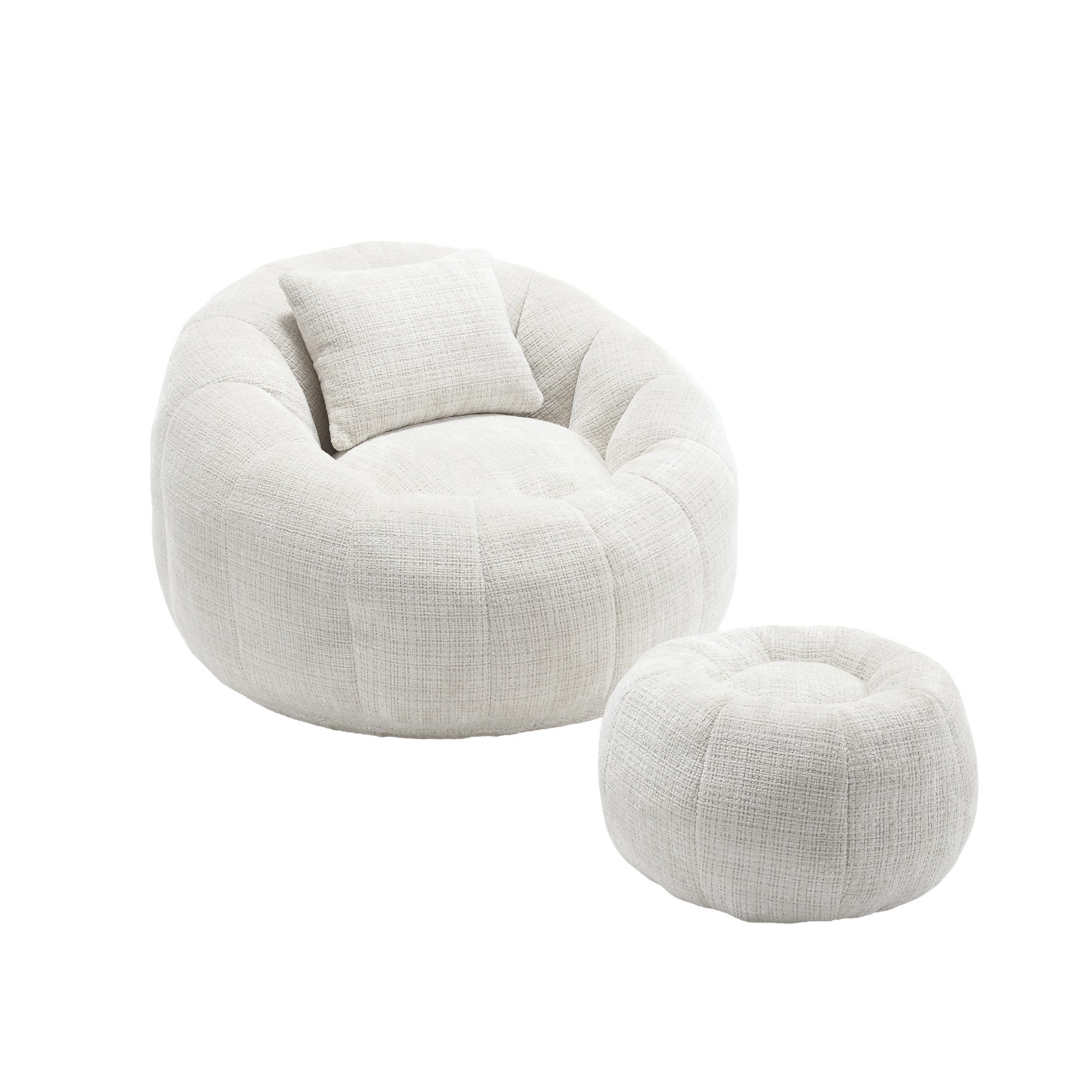 REDOM Stuhl 360°-freie Rotation super weiche Couch (hoher Dichte Memory-Schaum gefüllter erwachsener Sitzsack-Stuhl und Wohnzimmer), runder drehbarer Sitzsack-Stuhl