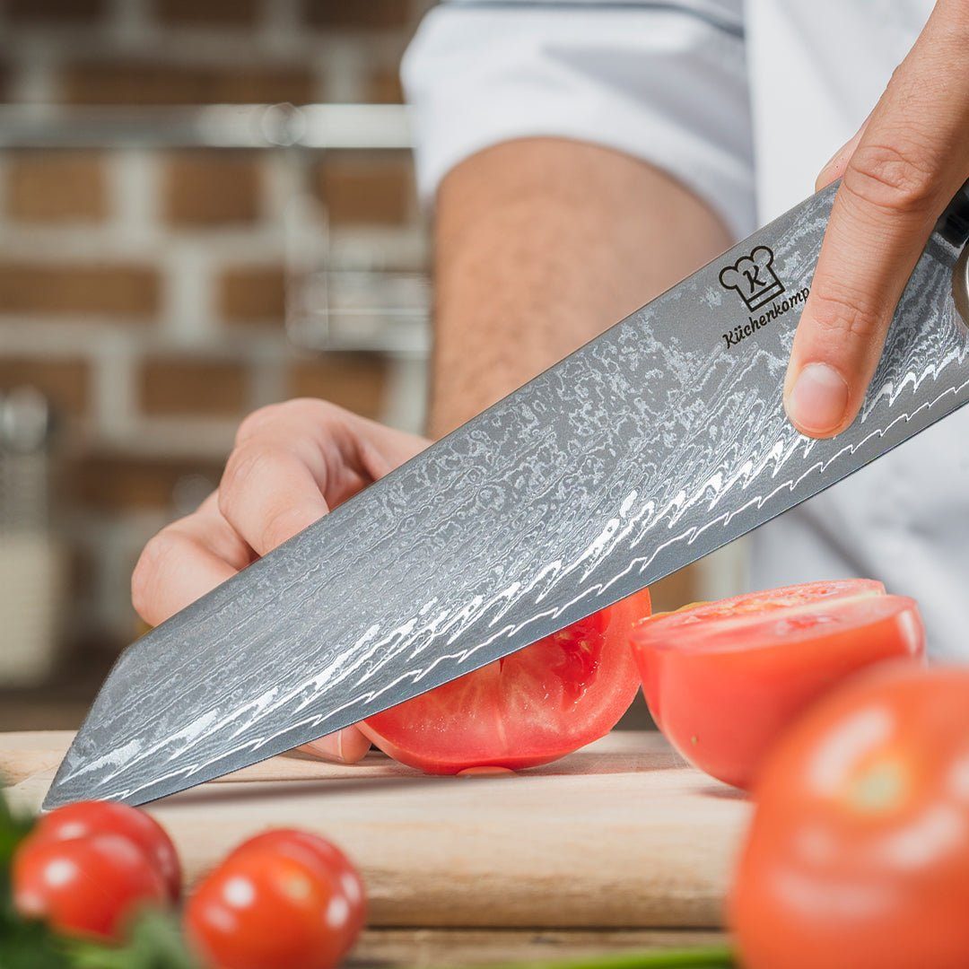 Küchenkompane Kochmesser Küchenkompane Mokuzai Chefmesser – VG10 Damaststahl – Olivenholz