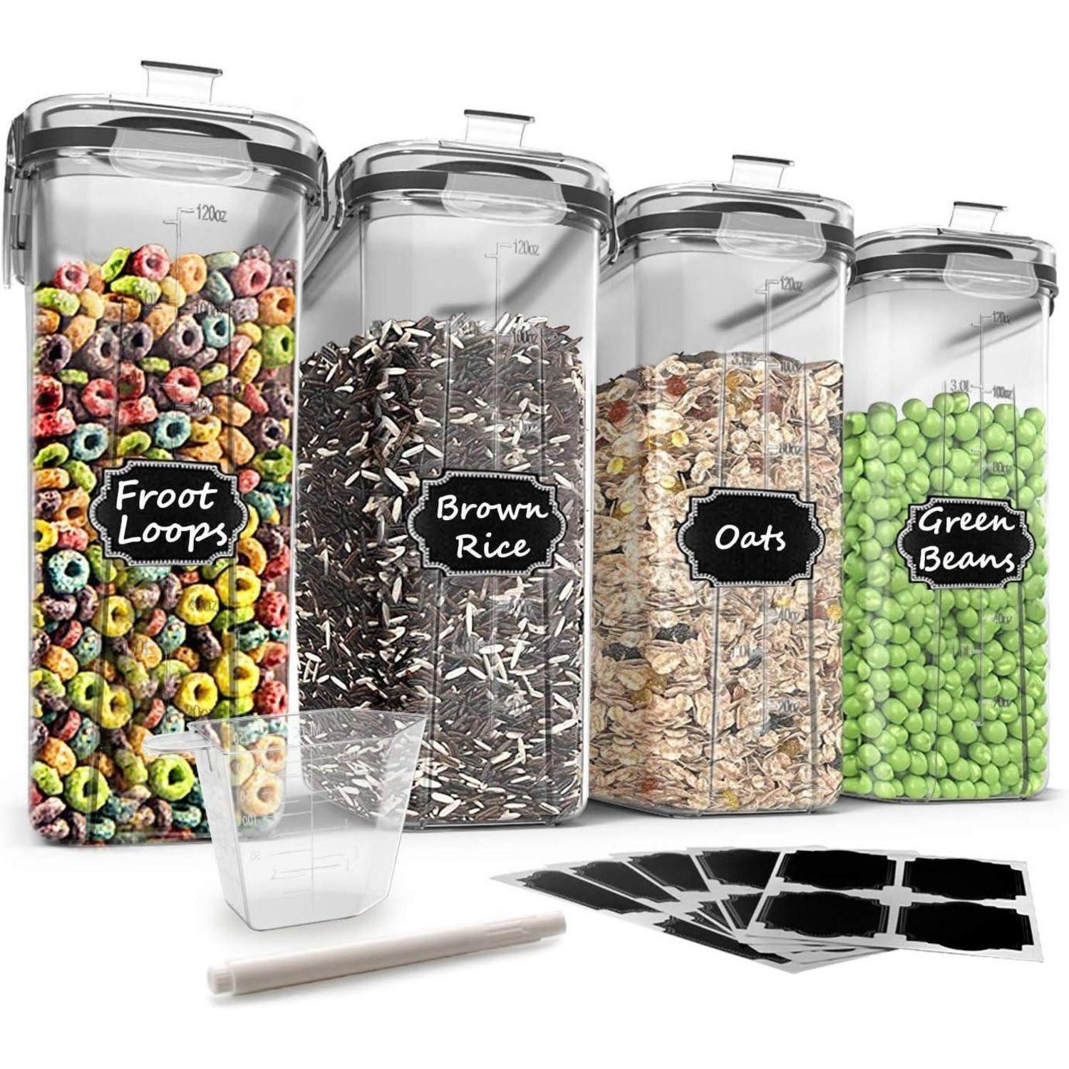 Wildone Frischhaltedose Große Müsli-Behälter 4L Set 6-teilig luftdicht & BPA-frei